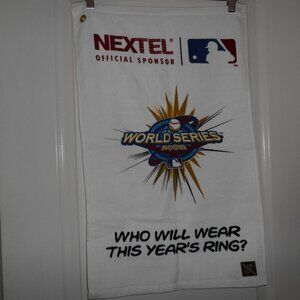 2002 WORLD SERIES MLB NEXTEL TOWEL ANAHEIM ANGELS & SAN FERANCISCO GIANTS 24X15